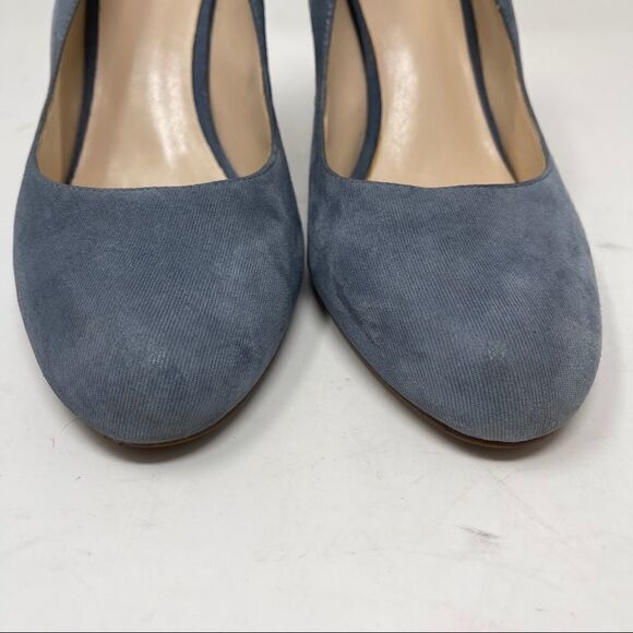Nine West Smolder Blue Suede Pumps Shoes Women's Size 8M Round Toe - Picture 3 of 10